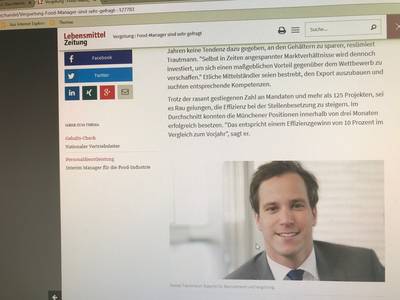 Lebensmittelzeitung: Food Manager sind sehr gefragt